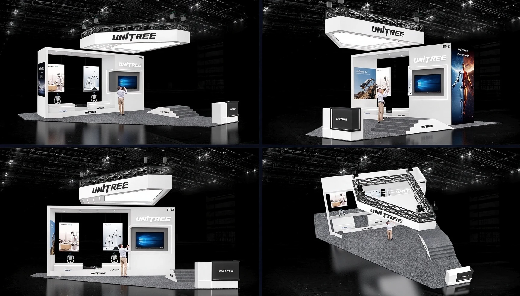 Direct Drive Tech industrial exhibition booth design rendering